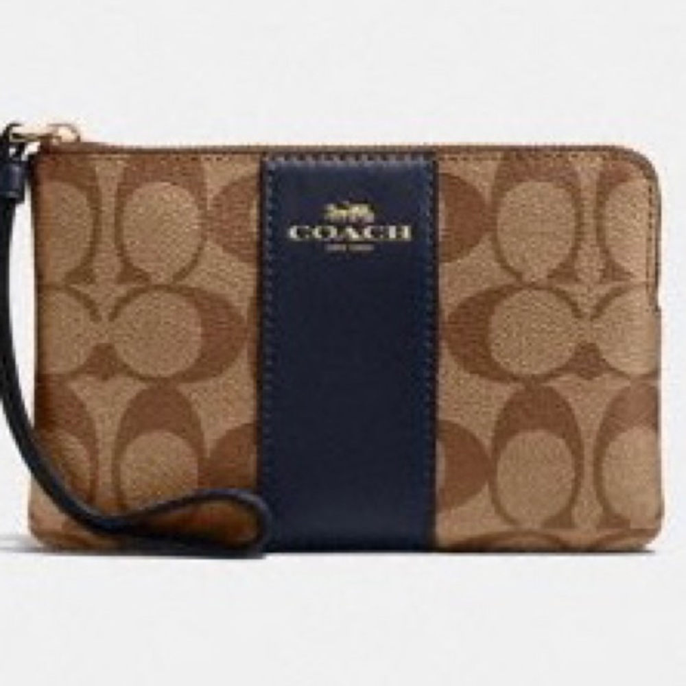Coach wristlet logo signature bag